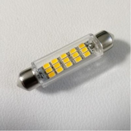 2PCS Festoon 43MM 15LEDS 2835 SMD DC12V LED Auto Car Lamp Decorative Reading Light (SILVER