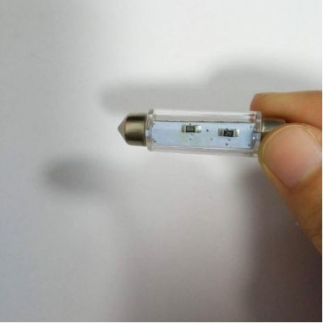 2PCS Festoon 43MM 15LEDS 2835 SMD DC12V LED Auto Car Lamp Decorative Reading Light (SILVER