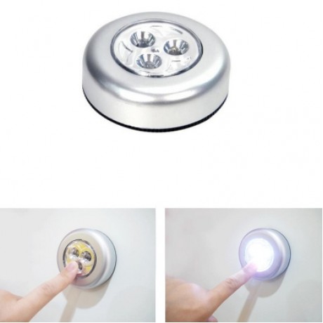 Car Touch Lamp Trunk Night Light Home Wall Camping Battery Powered (SILVER)