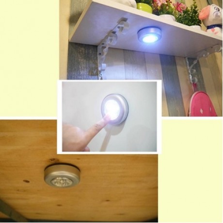 Car Touch Lamp Trunk Night Light Home Wall Camping Battery Powered (SILVER)