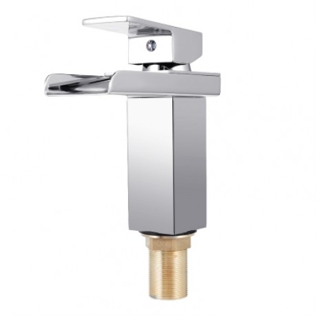 Single Handle Bathroom Waterfall Faucet Spout Sink Mixer Tap (SILVER)