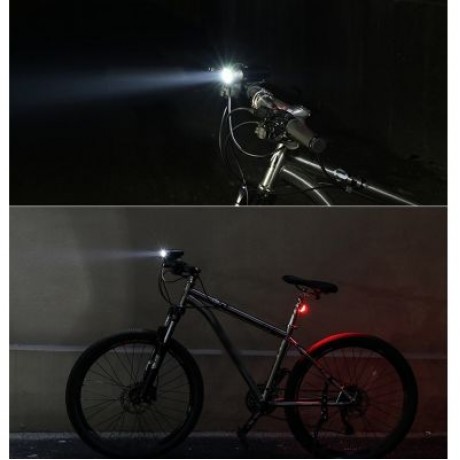 WHEELUP Bicycle Front Rear Light Bike Headlight Taillight (BLACK)