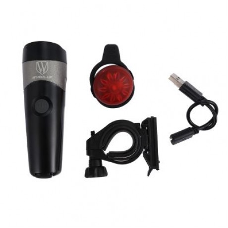 WHEELUP Bicycle Front Rear Light Bike Headlight Taillight (BLACK)