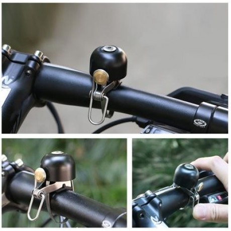 Mini Bicycle Bell Copper Alloy Riding Cycling Bike Accessory (BLACK)