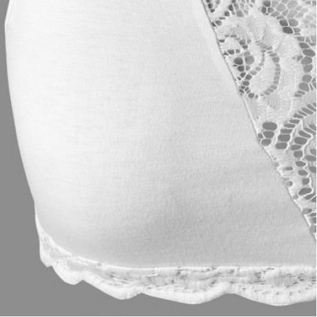 Plus Size Lace Panel Cropped Tank Top (WHITE)
