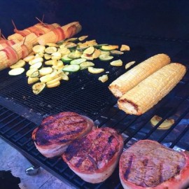 Heat Resistant Non-stick Reusable Grid Mat for Barbecue (BLACK)