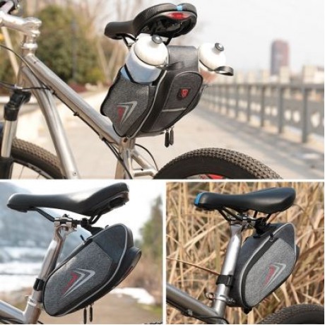 WHEELUP Bicycle Bottle Bag Seat Rear Tail Pouch (BLACK)