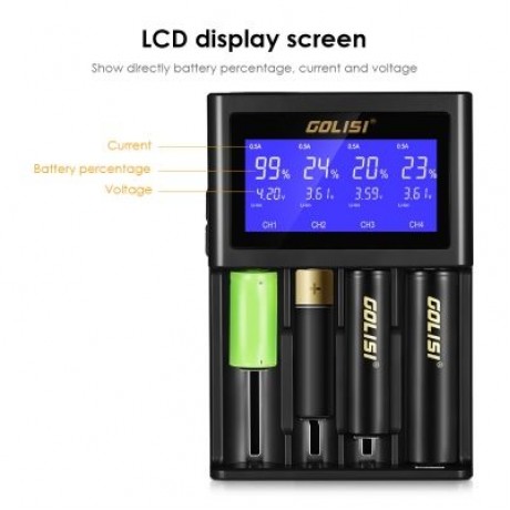 GOLISI S4 Smart Battery Charger (BLACK)