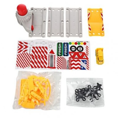 DIY Assembled Parking Lot Model Toy with Alloy Railcar (MULTI-D)