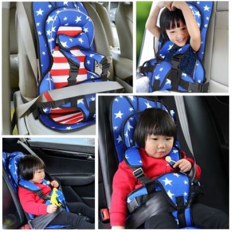 Portable Children Car Seat with Adjustable Safety Belt (BLUE)