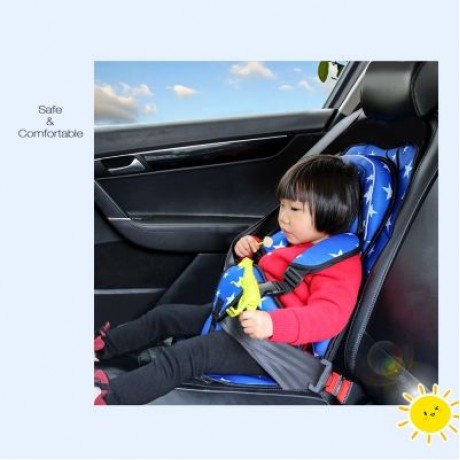 Portable Children Car Seat with Adjustable Safety Belt (BLUE)