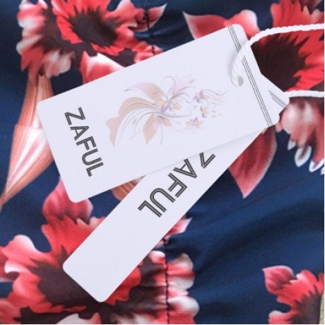 Plunge Neck Flounce Backless Padded Floral Print Low Waist Women Bikini Set (MIDNIGHT BLUE