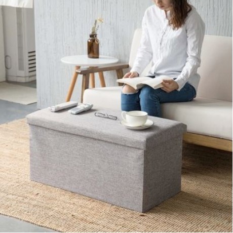 Multifunctional Foldable Storage Stool Clothing Organizer (GRAY)