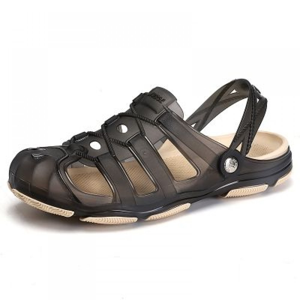 ZEACAVA Men Fashion Honeycomb Environmental Beach Breathable Slippers (BLACK)