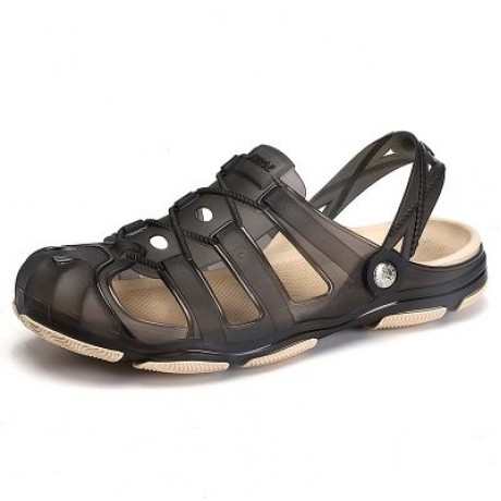 ZEACAVA Men Fashion Honeycomb Environmental Beach Breathable Slippers (BLACK)