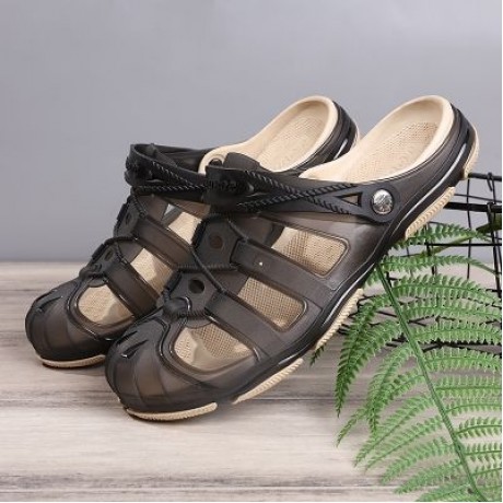 ZEACAVA Men Fashion Honeycomb Environmental Beach Breathable Slippers (BLACK)