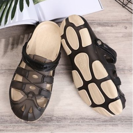 ZEACAVA Men Fashion Honeycomb Environmental Beach Breathable Slippers (BLACK)