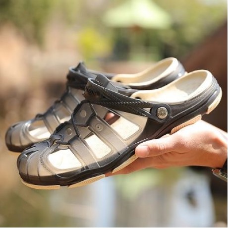 ZEACAVA Men Fashion Honeycomb Environmental Beach Breathable Slippers (BLACK)