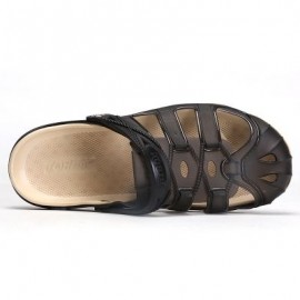 ZEACAVA Men Fashion Honeycomb Environmental Beach Breathable Slippers (BLACK)
