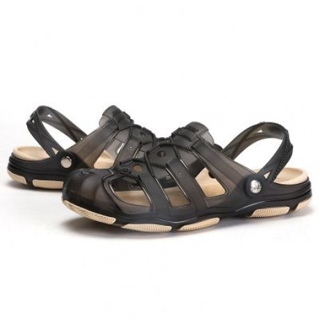 ZEACAVA Men Fashion Honeycomb Environmental Beach Breathable Slippers (BLACK)
