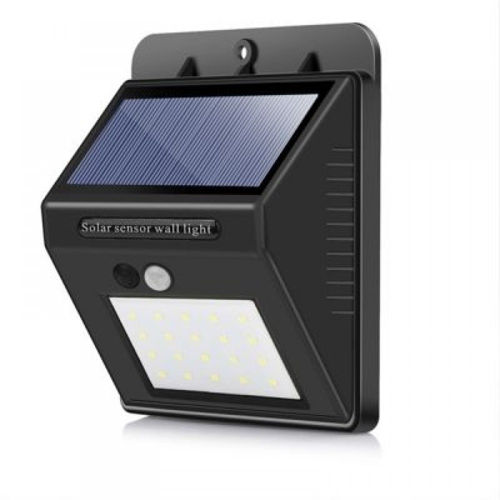 20LEDS Waterproof Solar PIR Motion Sensor Wall Lamp (BLACK)