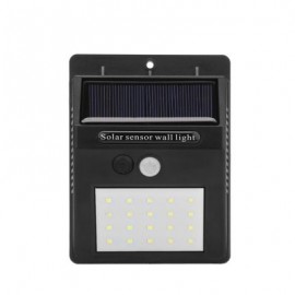 20LEDS Waterproof Solar PIR Motion Sensor Wall Lamp (BLACK)