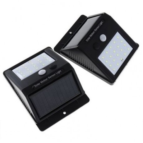 20LEDS Waterproof Solar PIR Motion Sensor Wall Lamp (BLACK)