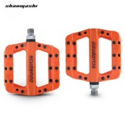 Shanmashi 1712C Nylon Carbon Fiber Mountain Bike Pedals (TANGERINE)