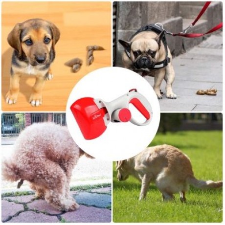 Kimpets Pet Shit Scooper Cleaning Accessory Feces Clip Tool (BLUE)