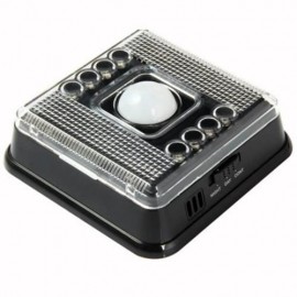 L0803 AUTO PIR 8 LEDS LIGHT INFRARED HUMAN BODY INDUCTION LAMP (BLACK)