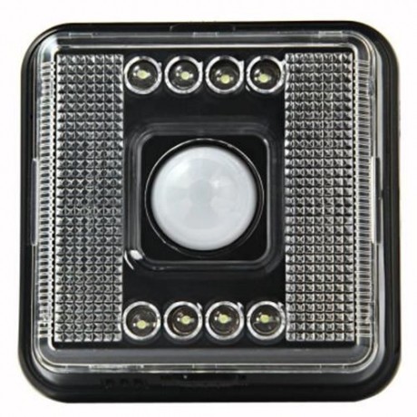 L0803 AUTO PIR 8 LEDS LIGHT INFRARED HUMAN BODY INDUCTION LAMP (BLACK)