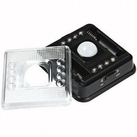 L0803 AUTO PIR 8 LEDS LIGHT INFRARED HUMAN BODY INDUCTION LAMP (BLACK)