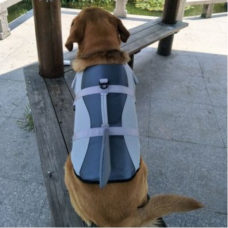Pet Dog Life Jacket Safety Swimming Vest (GRAY)