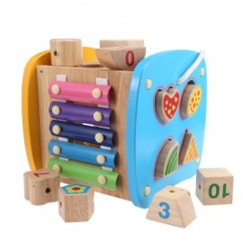 Puzzle Building Block Box Shape Matching Educational Toys (MULTI)