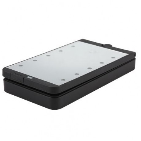 Portable Rotation LED Makeup Mirror with Organizer Stand (BLACK)