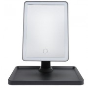 Rotation Intelligent LED Light Makeup Mirror with Rectangular Stand (BLACK)