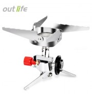 Outlife Outdoor Portable Long Tank Interface Burner Camping Gas Stove (SILVER)