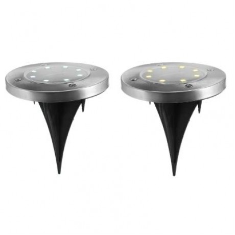 8 LEDs Solar Powered IP65 Waterproof Ground Lamp for Outdoor Fence Garden (WARM WHITE)