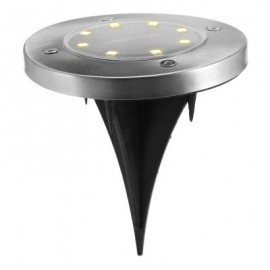 8 LEDs Solar Powered IP65 Waterproof Ground Lamp for Outdoor Fence Garden (WARM WHITE)