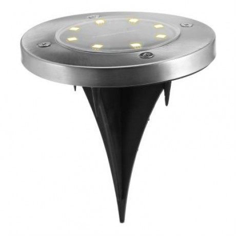 8 LEDs Solar Powered IP65 Waterproof Ground Lamp for Outdoor Fence Garden (WARM WHITE)