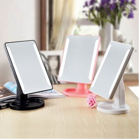 Rotation Intelligent LED Light Makeup Mirror (BLACK)