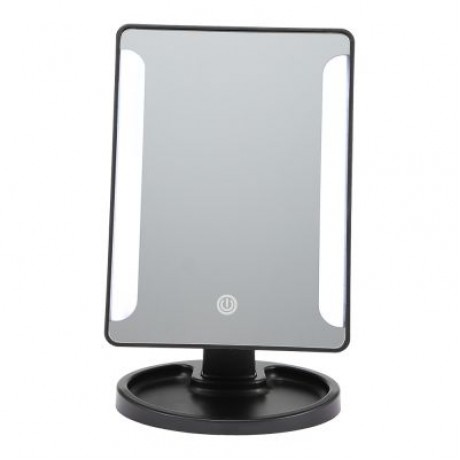 Rotation Intelligent LED Light Makeup Mirror (BLACK)