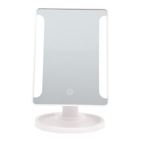 Rotation Intelligent LED Light Makeup Mirror (WHITE)