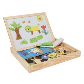 Wooden Magnetic Puzzle Kids Jigsaw Drawing Board Educational Toys (MULTI-A)