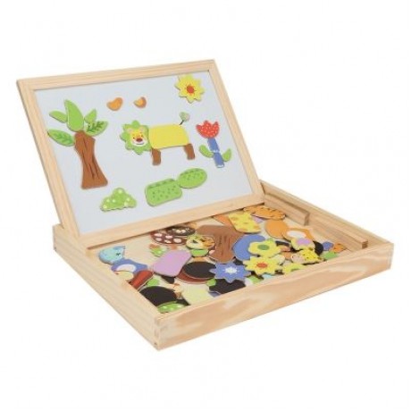 Wooden Magnetic Puzzle Kids Jigsaw Drawing Board Educational Toys (MULTI-A)