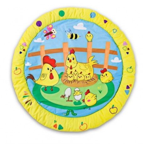 Karchibate Cute Cats Baby Soft Play Mat Crawling Blanket with Musical Rattles (ORANGE)