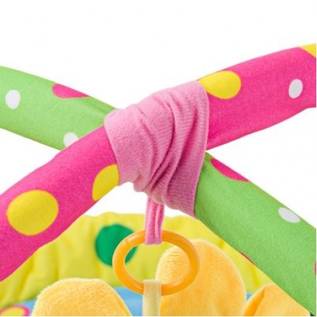 Karchibate Cute Cats Baby Soft Play Mat Crawling Blanket with Musical Rattles (ORANGE)