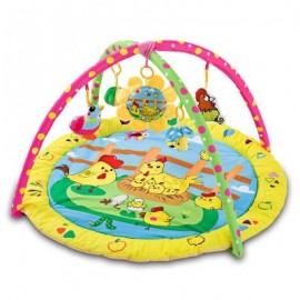 Karchibate Cute Cats Baby Soft Play Mat Crawling Blanket with Musical Rattles (ORANGE)