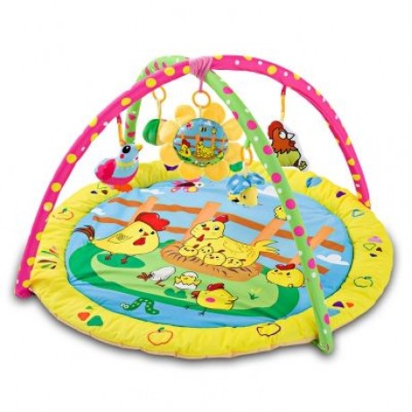 Karchibate Cute Cats Baby Soft Play Mat Crawling Blanket with Musical Rattles (ORANGE)