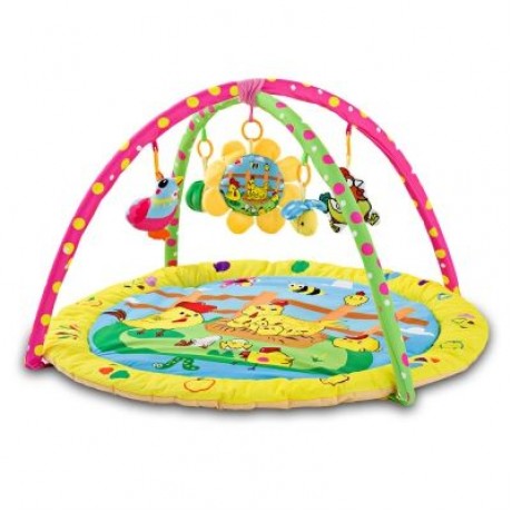 Karchibate Cute Cats Baby Soft Play Mat Crawling Blanket with Musical Rattles (ORANGE)